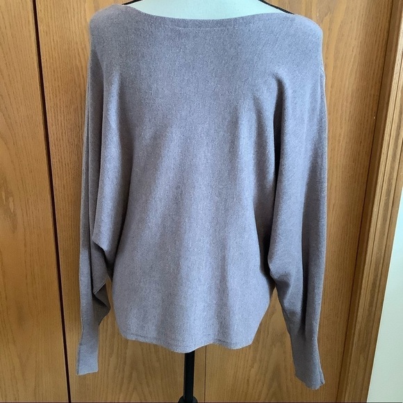 NWT Vila Milano Brown Heather Dolman Sleeve Sweater Sz-L - Picture 6 of 8